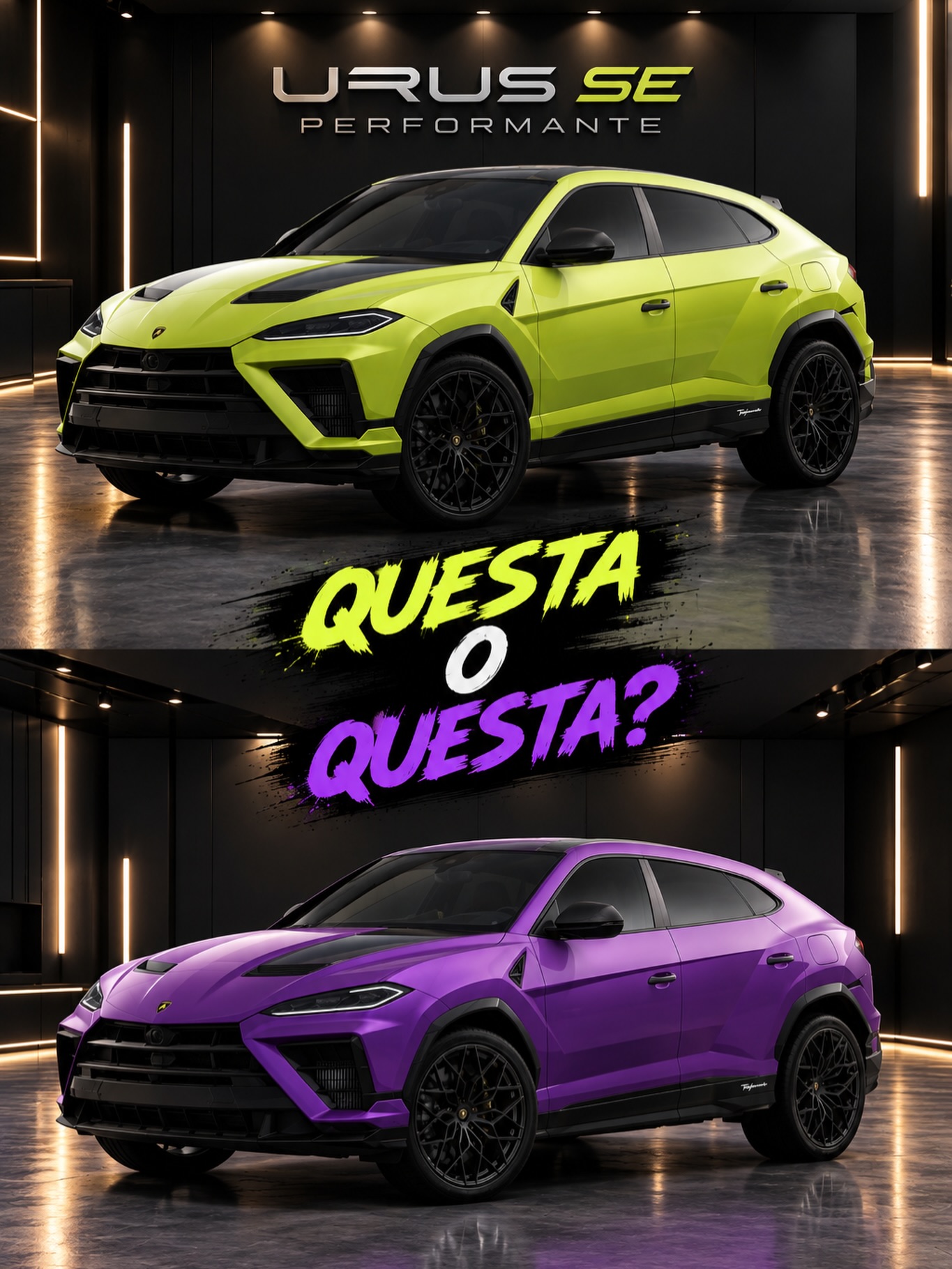 💚💜 UNA BESTIA. DUE ANIME. TU QUALE SCEGLI?
La nuova Lamborghini Urus SE Performante… quale colore le dona di più?
💚VERDE PASTELLO CITREA — aggressiva, audace, impossibile da ignorare.
💜 VIOLA PASIFAE — esclusiva, magnetica, fuori dagli schemi.
Adesso tocca a voi! 👇
Scrivete nei commenti 💚 VERDE oppure 💜 VIOLA.
Vediamo quale colore conquista la community di SCUDERIA 76! 🏁
#Scuderia76 #LamborghiniUrus #LamborghiniUrusSE #AutoperemoziniePrestigio