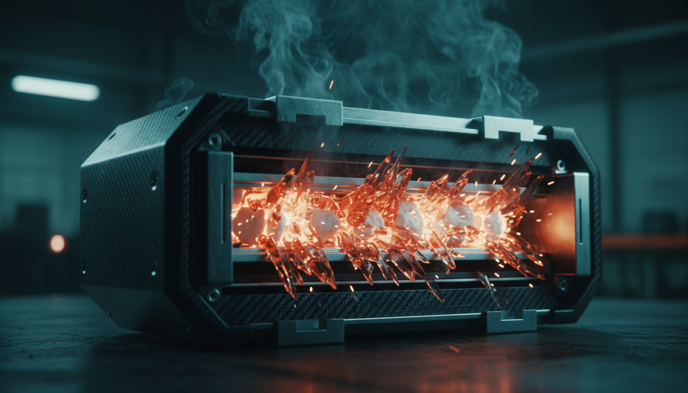 Una batteria al sodio che si solidifica in caso di incendi ed esplosioni