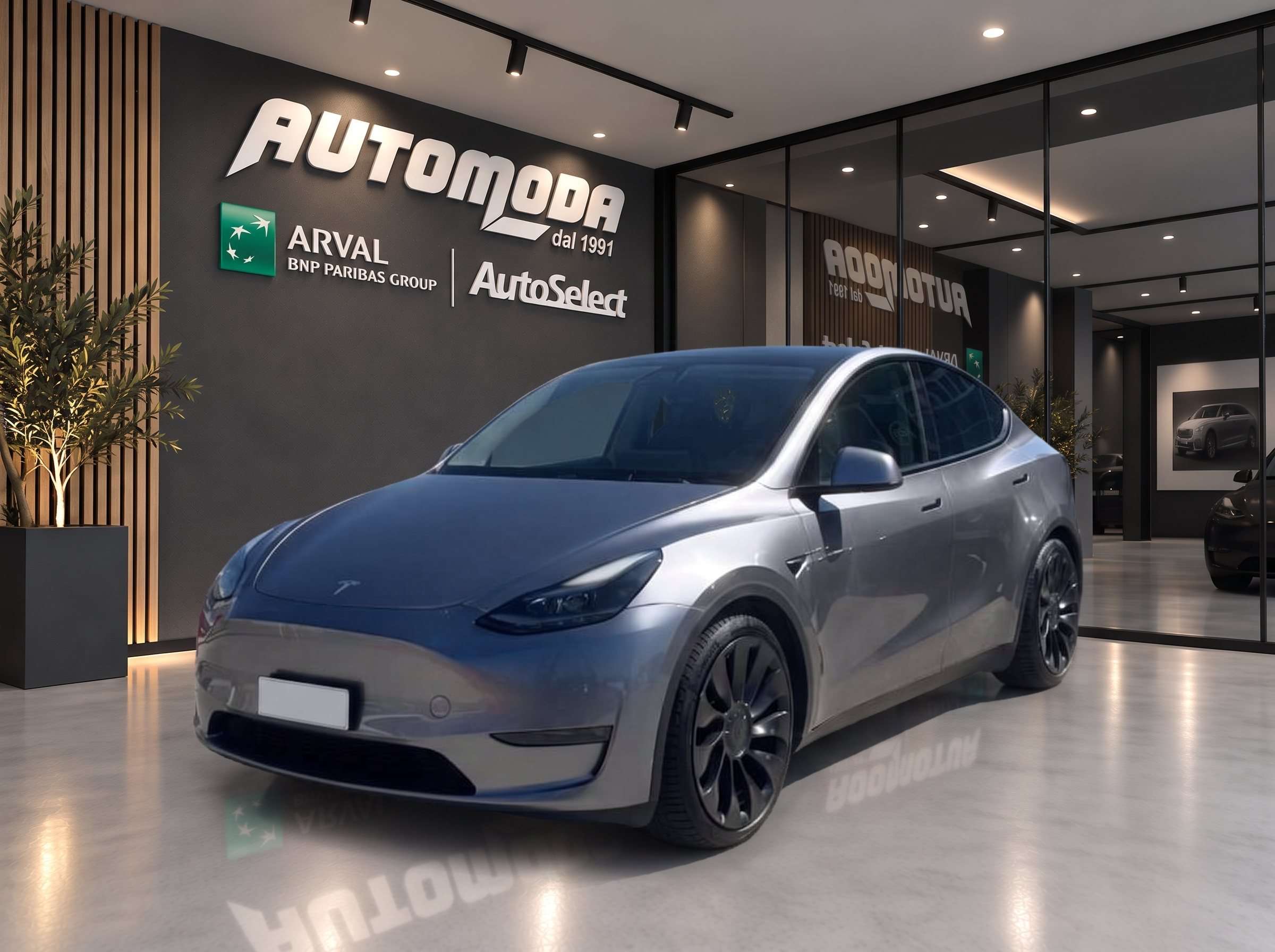 Automoda e la Model Y Performance grigio scuro