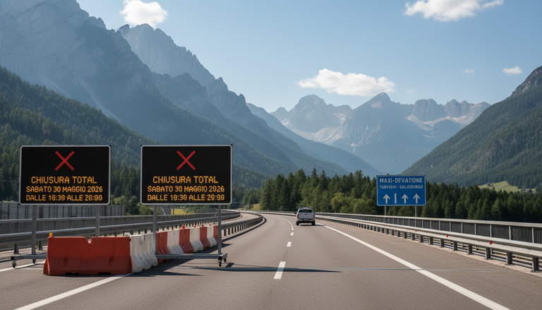L'autostrada A22 del Brennero sarà chiusa sabato 30 maggio 2026