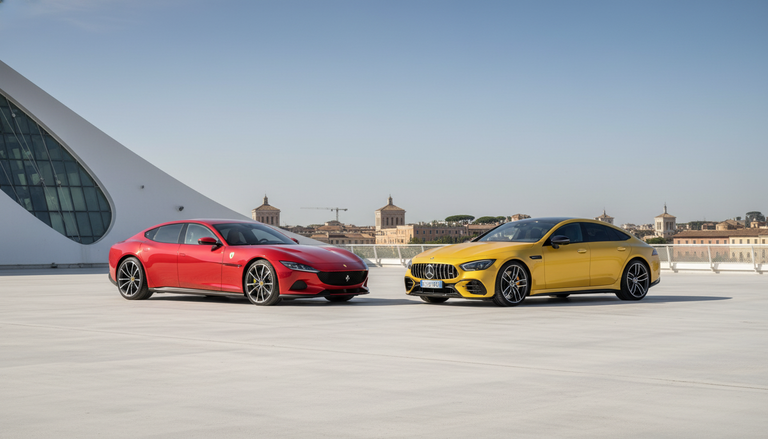 Ferrari Luce e Mercedes-AMG GT Coupé 4 porte: sfida ad alta tensione