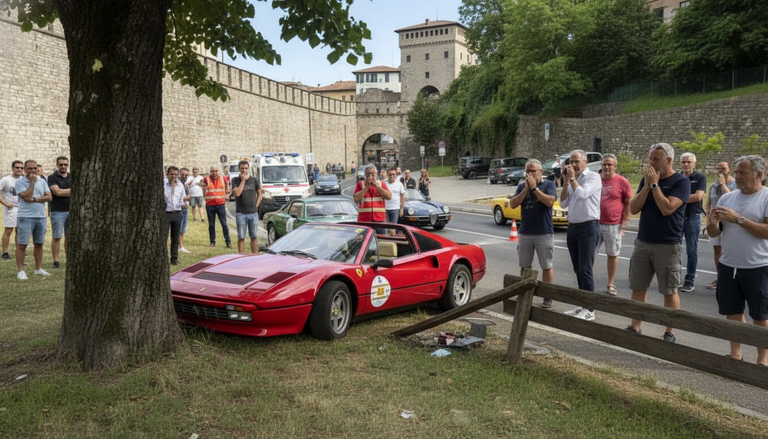 Incidente alla Bergamo Historic Gran Prix: Ferrari GTS Turbo sfiora il pubblico