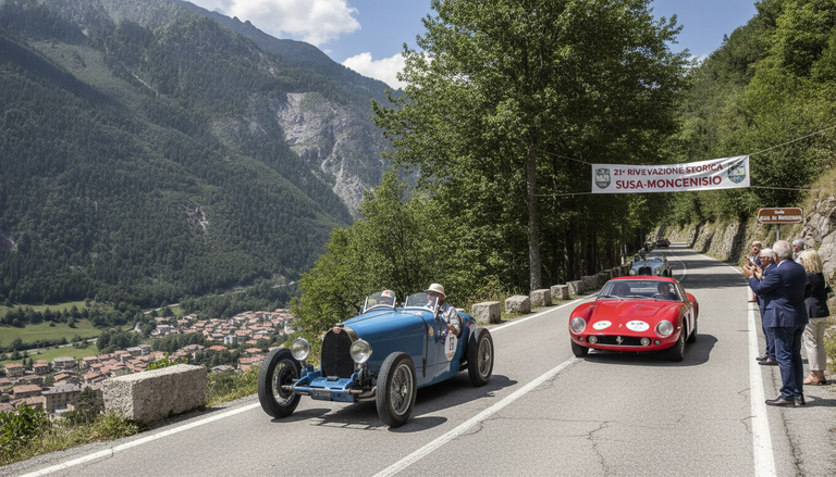 Bugatti, Ferrari e una sfida lunga oltre un secolo: tutto pronto per la Susa-Moncenisio