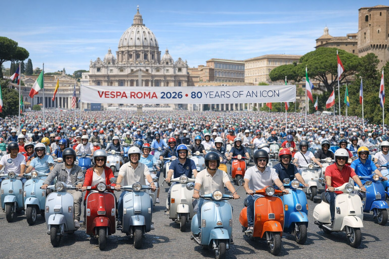 Roma celebra gli 80 anni della Vespa con un raduno storico nel 2026