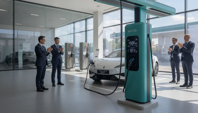 BYD lancia a Bologna la prima stazione Flash Charging in Italia: ricariche fulminee