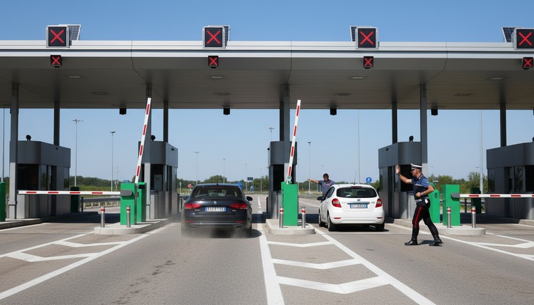 Retromarcia al casello: multe e punti patente a rischio