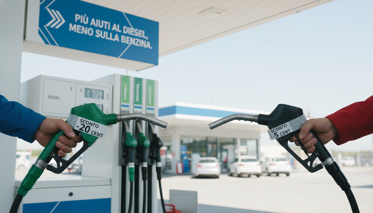 Proroga del taglio accise: più sostegno per il diesel, meno per la benzina