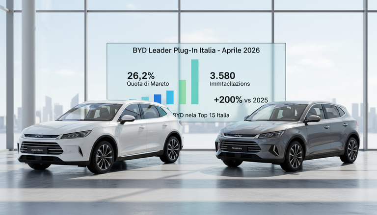 BYD: Leader del mercato ibride Plug-In in Italia ad aprile 2026