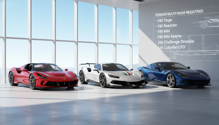 Ferrari nuovi nomi registrati: F80 Roadster, 296 Challenge Stradale e 12Cilindri GTO