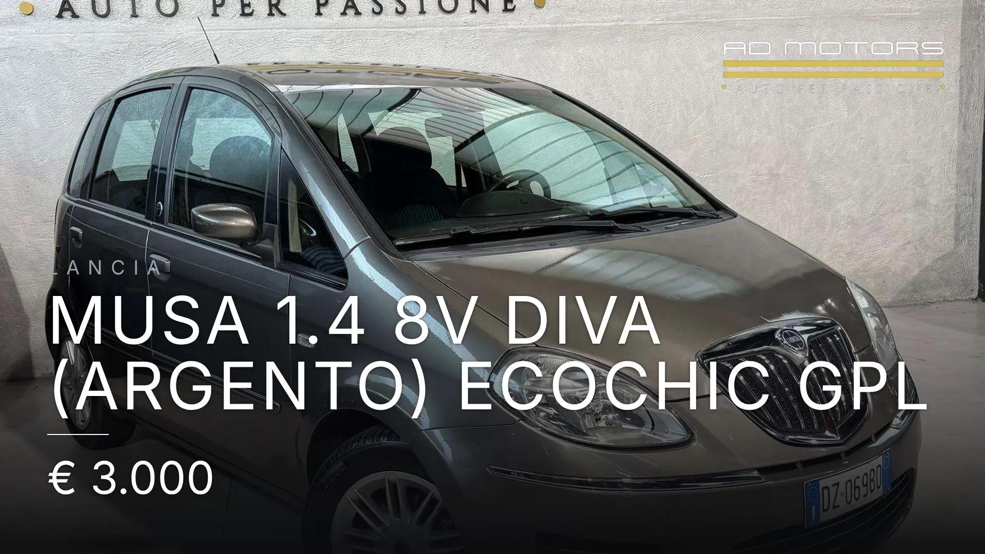 Lancia Musa 1.4 8v Diva (argento) ecochic Gpl 2009