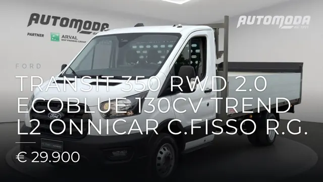 FORD Transit 350 rwd 2.0 ecoblue 130cv trend L2 Onnicar c.fisso r.g. 2025