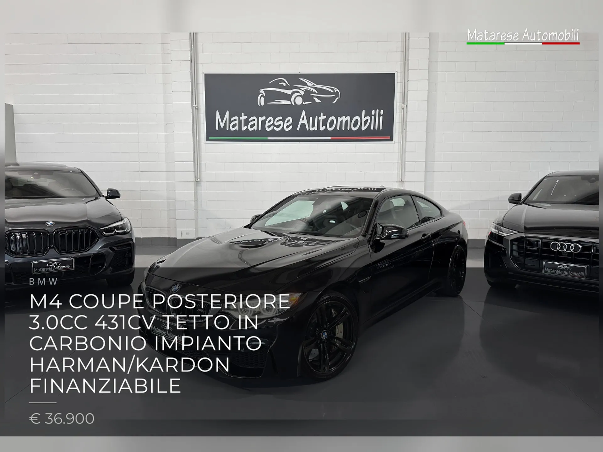 BMW M4 Coupe Posteriore 3.0cc 431cv Tetto in carbonio Impianto Harman/Kardon Finanziabile 2016