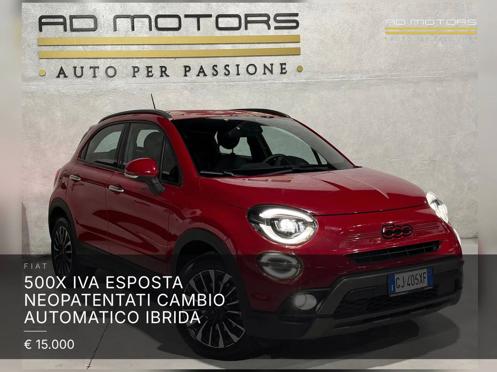 Fiat 500x IVA ESPOSTA Neopatentati Cambio Automatico Ibrida 2022