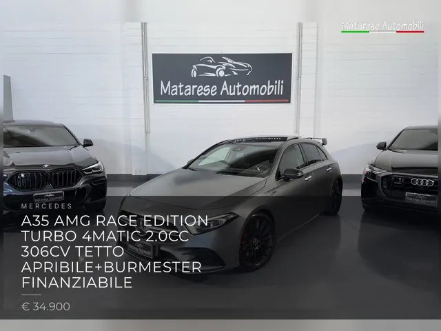 Mercedes A35 AMG Race Edition Turbo 4Matic 2.0cc 306cv Tetto apribile+Burmester Finanziabile 2019