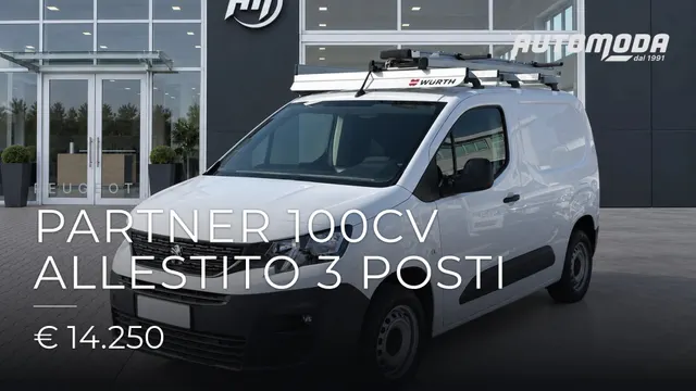PEUGEOT Partner 100CV ALLESTITO 3 POSTI 2022