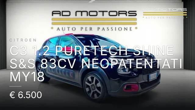 Citroen C3 1.2 puretech Shine s&s 83cv neopatentati my18 2019