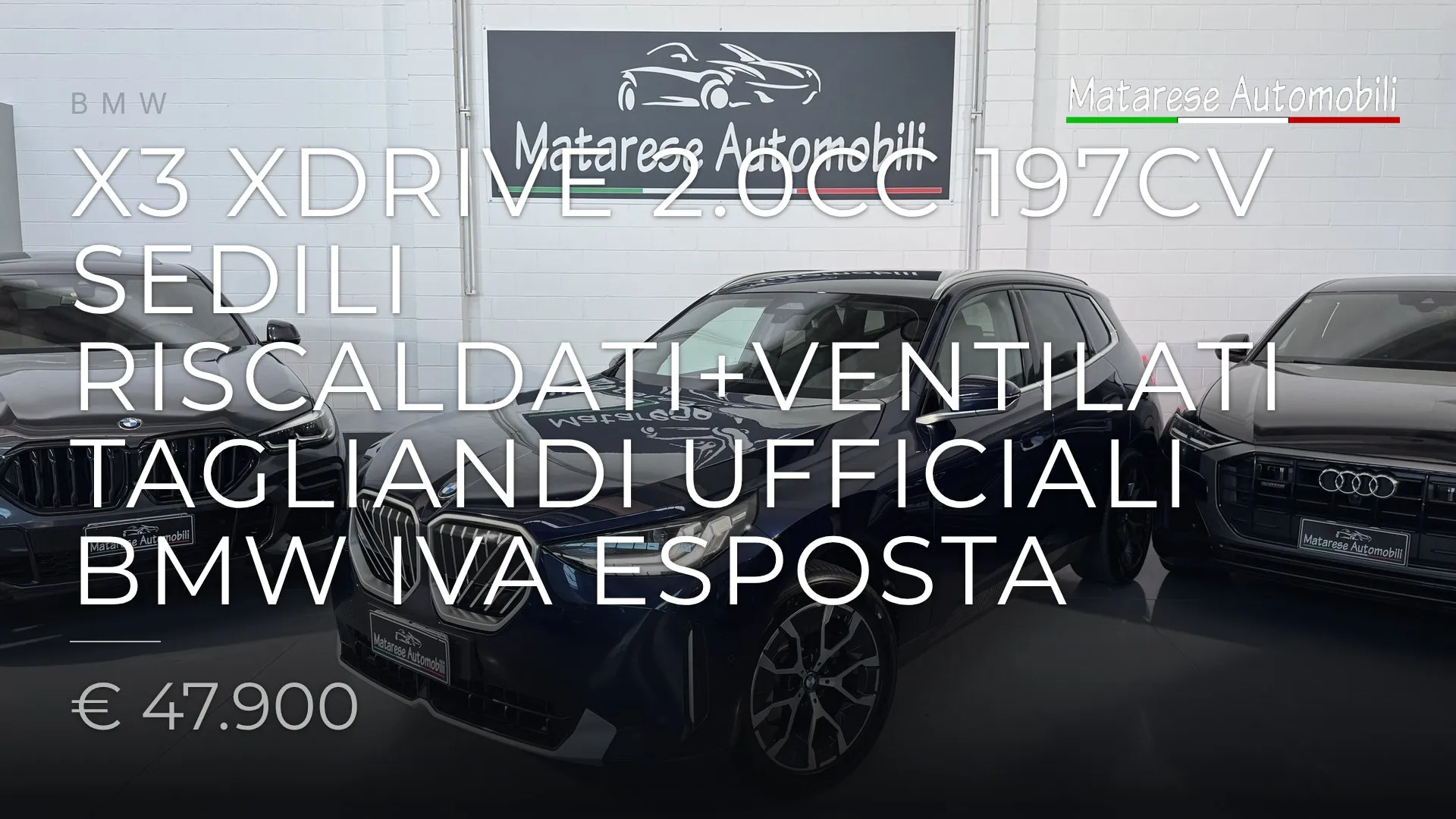 BMW X3 Xdrive 2.0cc 197cv Sedili riscaldati+ventilati Tagliandi ufficiali BMW IVA Esposta 2024
