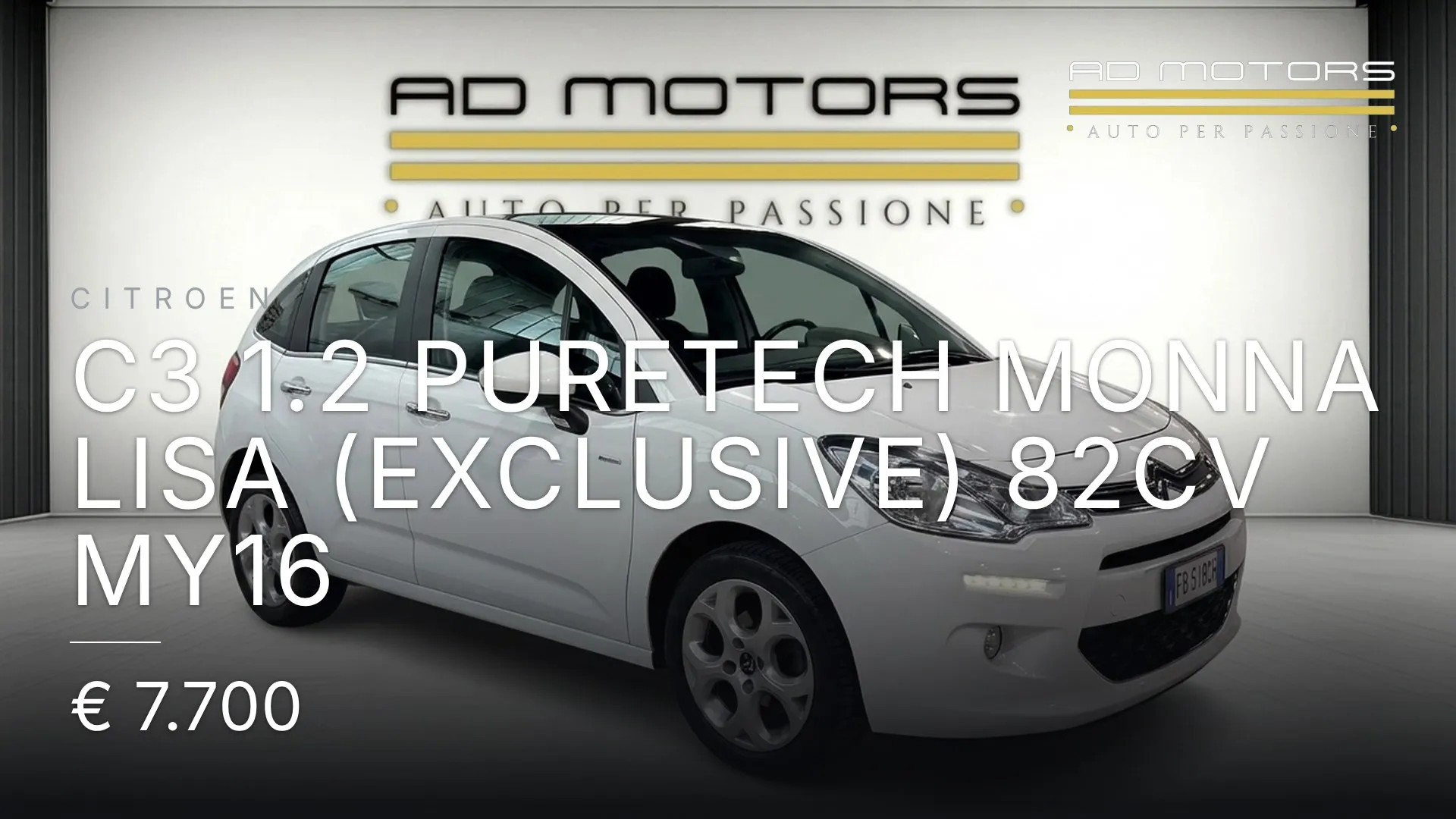 Citroen C3 1.2 puretech Monna Lisa (exclusive) 82cv my16 2015