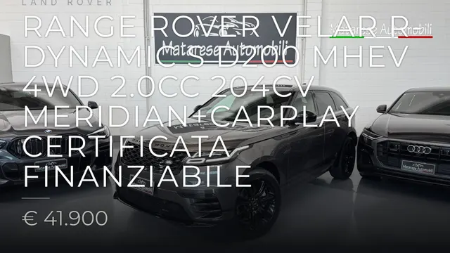 Land Rover Range Rover Velar R-Dynamic S D200 mhev 4wd 2.0cc 204cv Meridian+CarPlay Certificata Finanziabile 2022