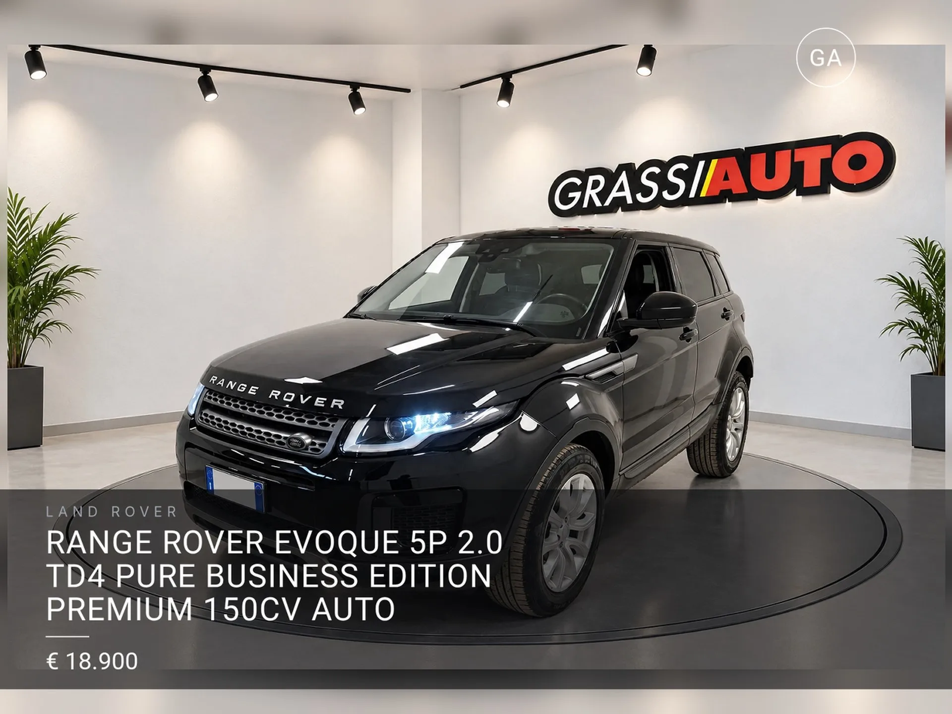 Land Rover Range Rover Evoque 5p 2.0 td4 Pure Business edition Premium 150cv auto 2018
