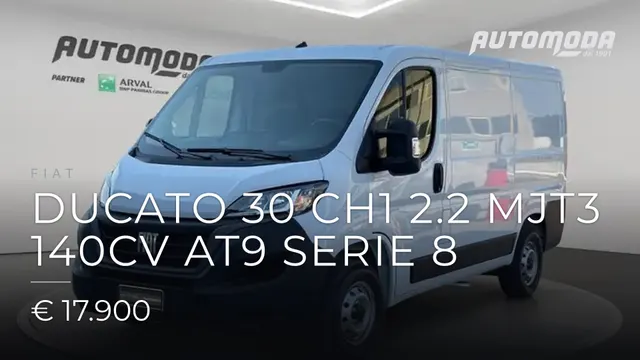 FIAT Ducato 30 CH1 2.2 mjt3 140cv AT9 serie 8 2023