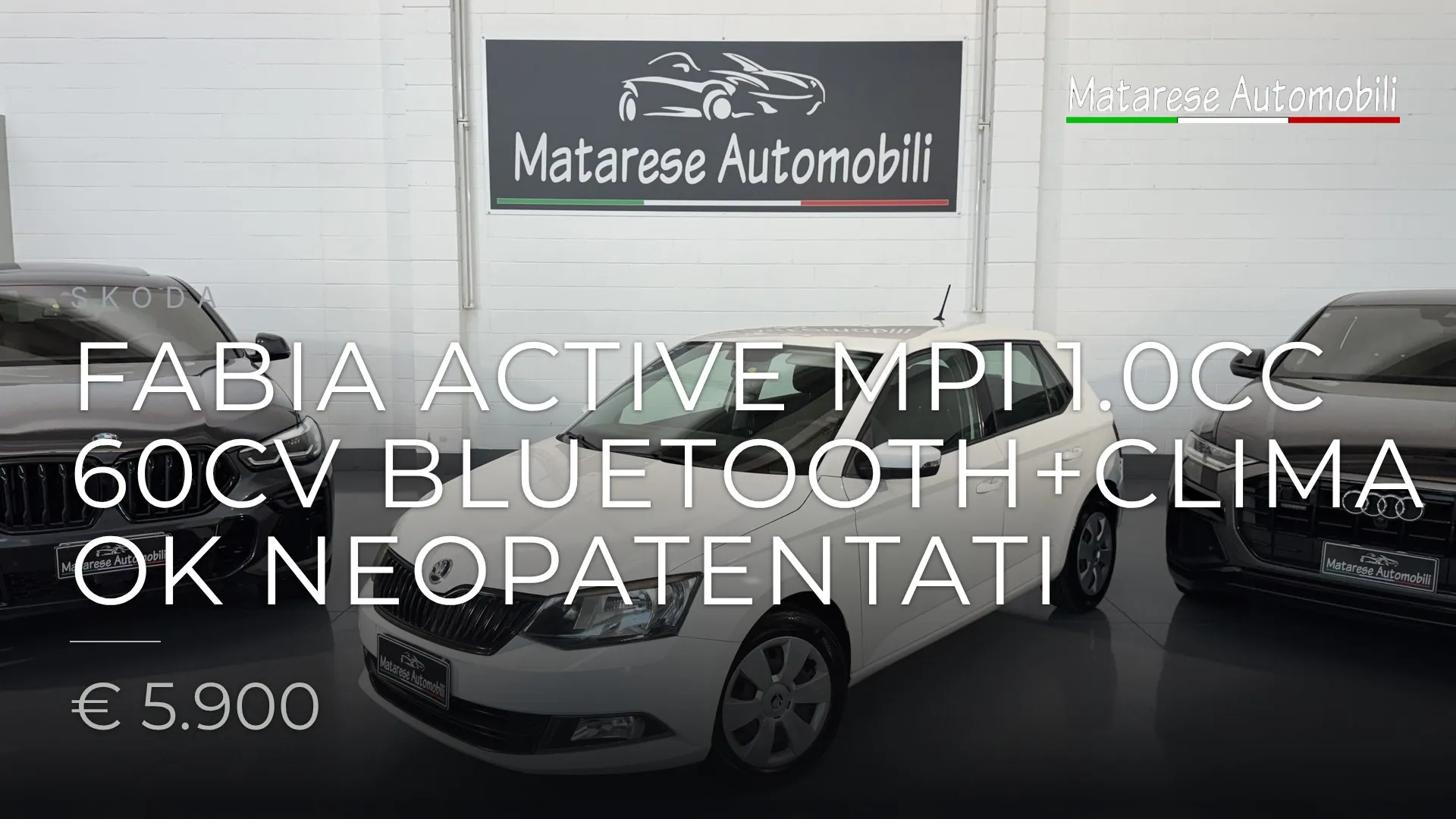 Skoda Fabia Active mpi 1.0cc 60cv Bluetooth+Clima OK Neopatentati 2016