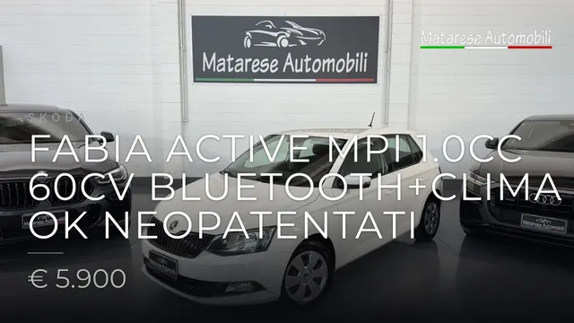 Skoda Fabia Active mpi 1.0cc 60cv Bluetooth+Clima OK Neopatentati 2016