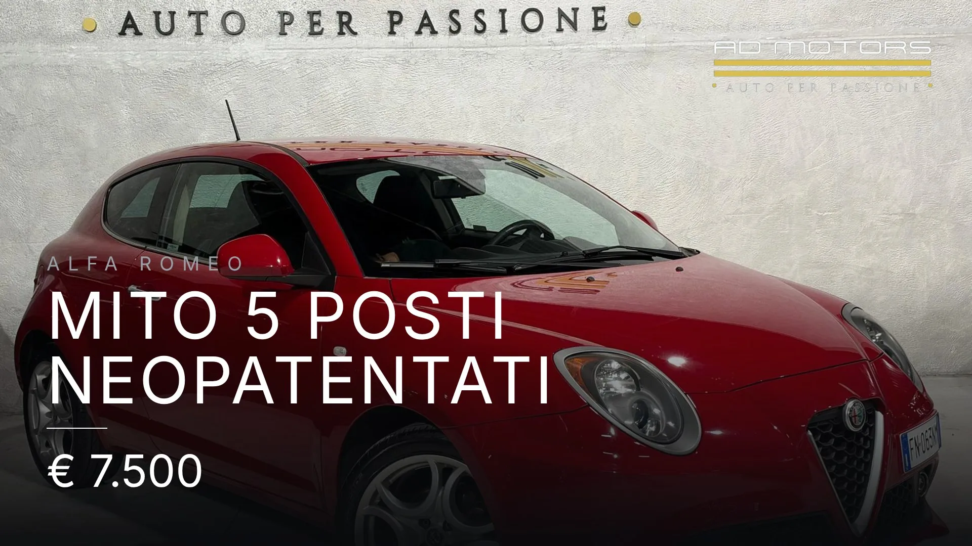Alfa Romeo MiTo 5 Posti Neopatentati 2018